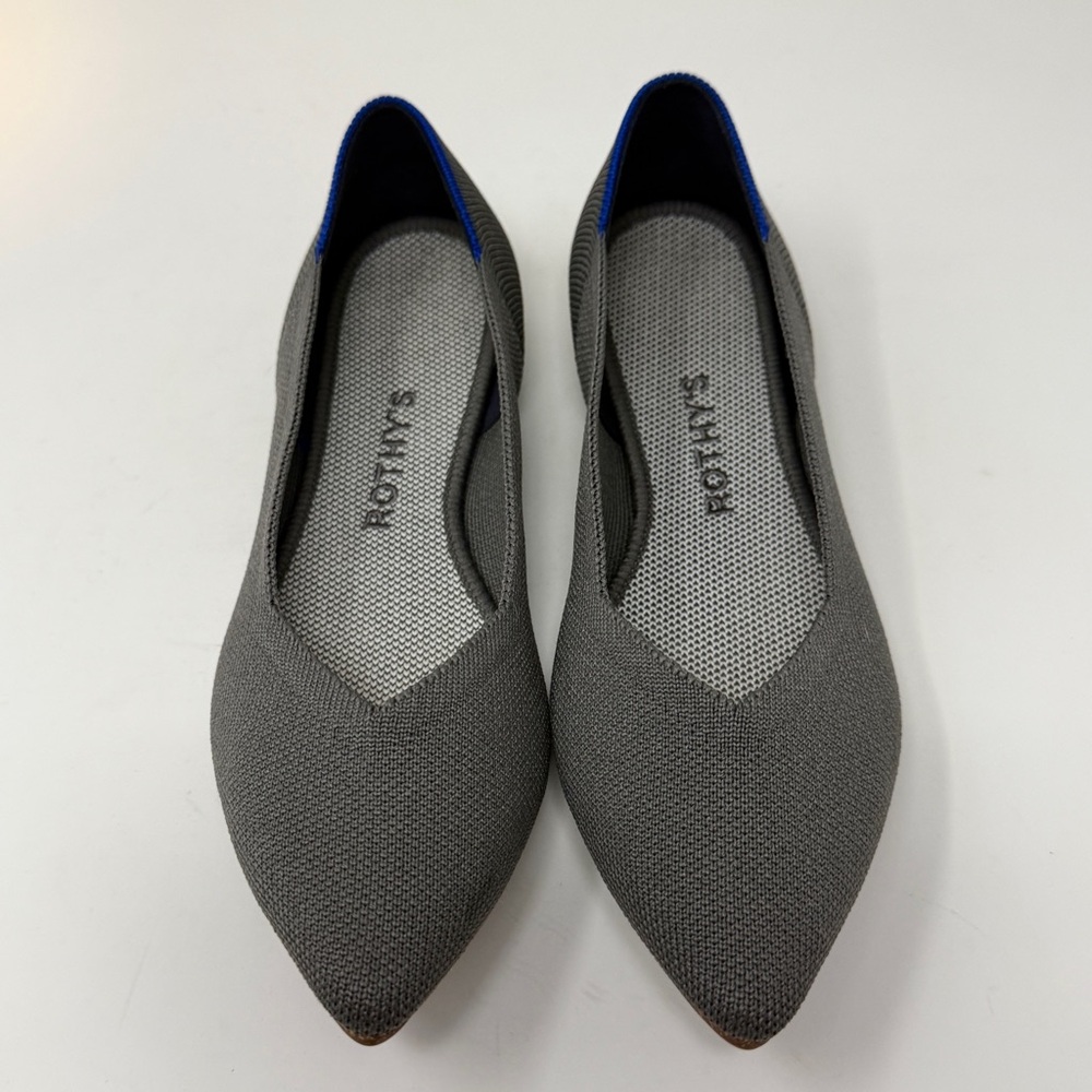 Rothy's Charcoal Pointed Ballet Flats Size 6.5 (Fits Size 6)